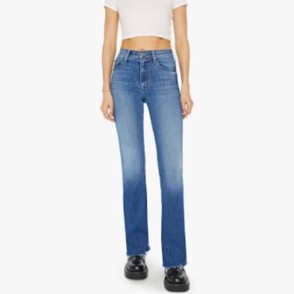 Mother Denim The Cruiser Sneak Fray in Hike Hike Baby Jeans
